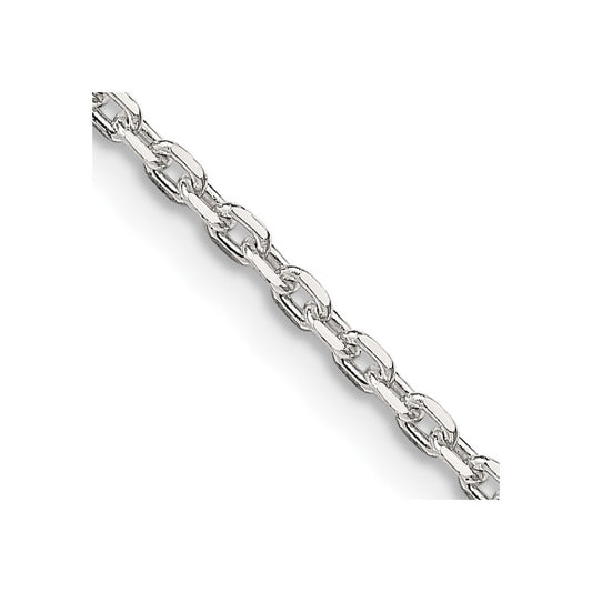 High-Quality 2mm Beveled Oval Cable Chain in Sterling Silver | Affordable Price