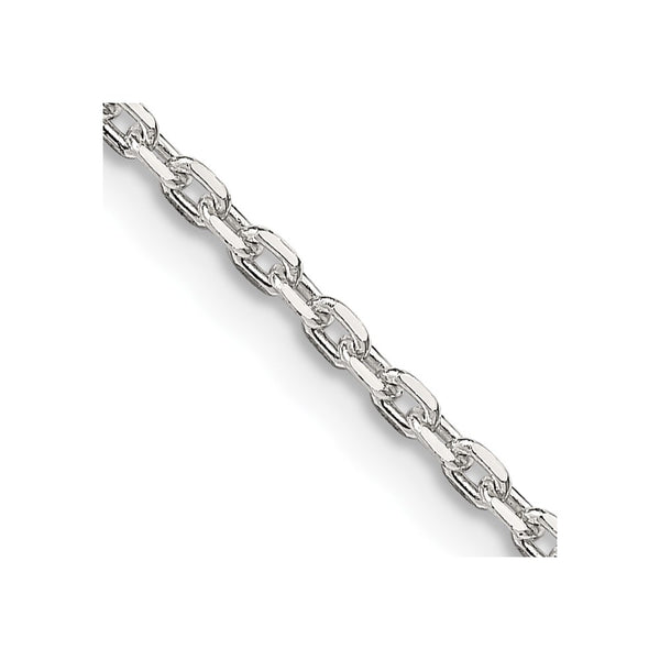 2mm Sterling Silver Beveled Oval Link Cable Chain