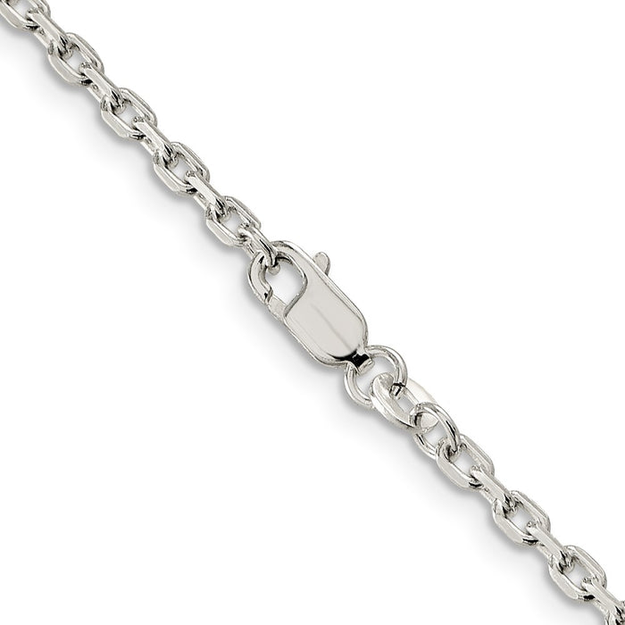 Buy Stylish 2.75mm Sterling Silver Beveled Oval Link Cable Chain - Affordable Luxury-3