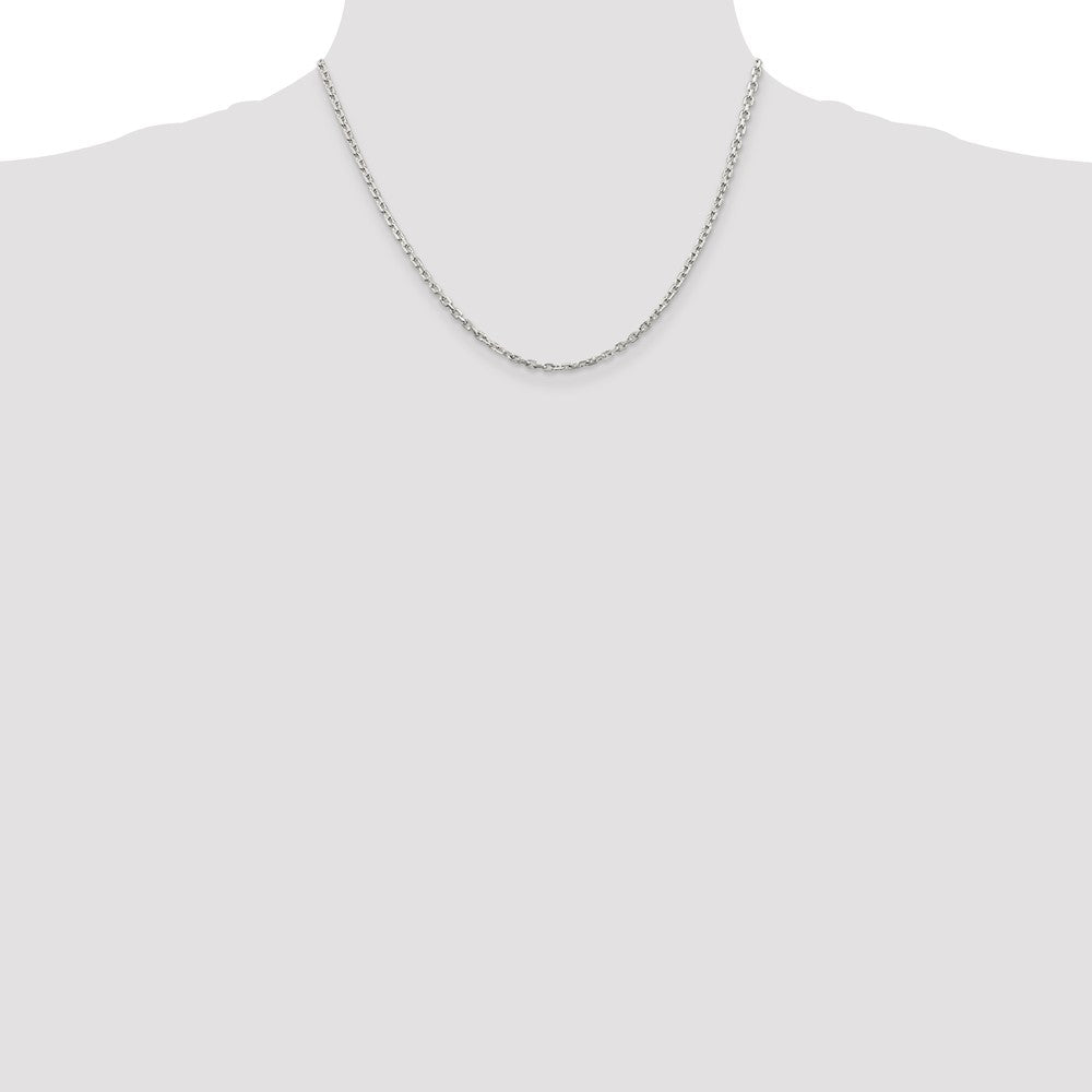 Buy Stylish Sterling Silver 2.75mm Beveled Oval Link Cable Chain - Luxury Value