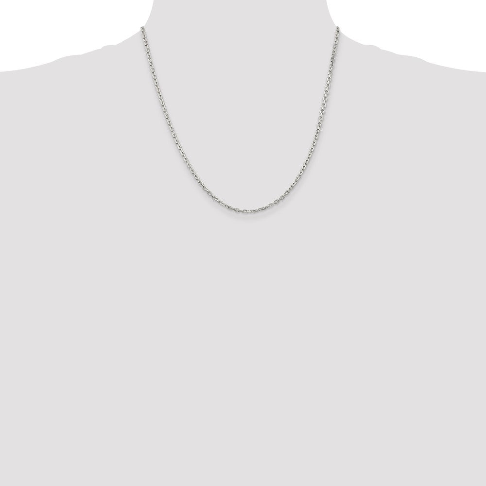 Buy Stylish 2.75mm Sterling Silver Beveled Oval Link Cable Chain - Luxury Value