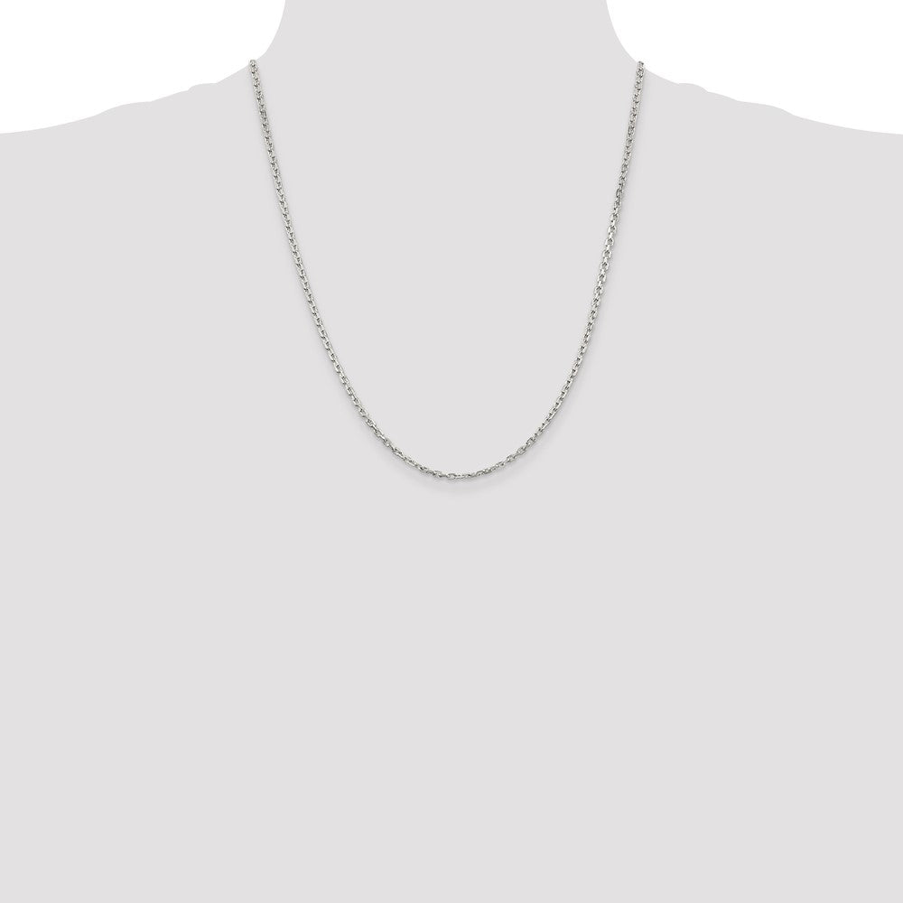 Buy Stylish 2.75mm Beveled Oval Cable Link Chain in High-Quality Sterling Silver
