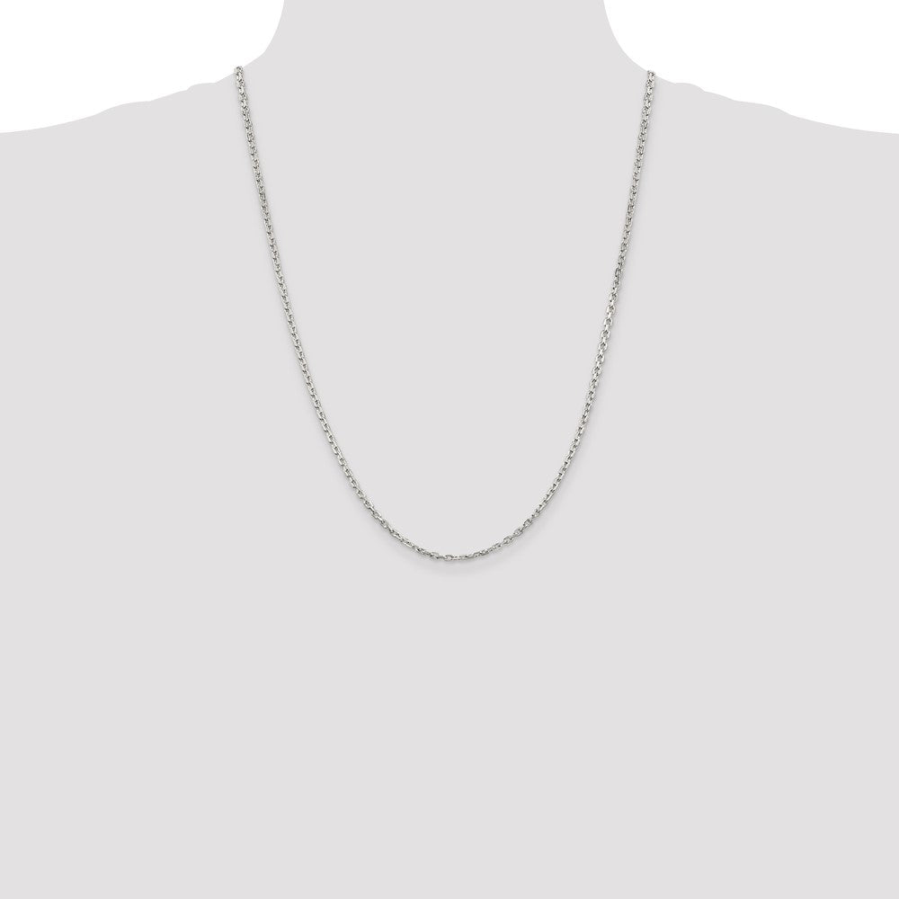 Buy Stylish 2.75mm Sterling Silver Beveled Oval Link Cable Chain - Affordable Luxury