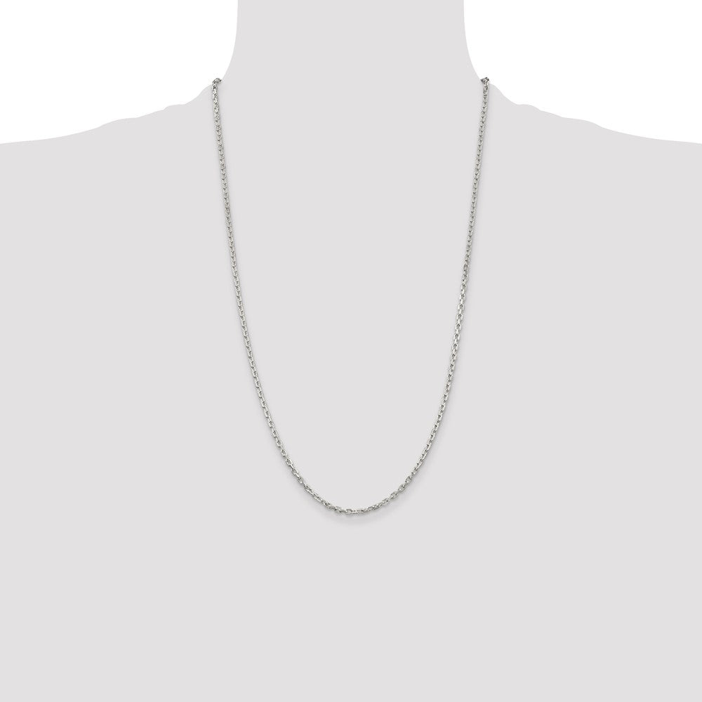 Buy Exclusive 2.75mm Sterling Silver Beveled Oval Link Cable Chain - Stylish Value!