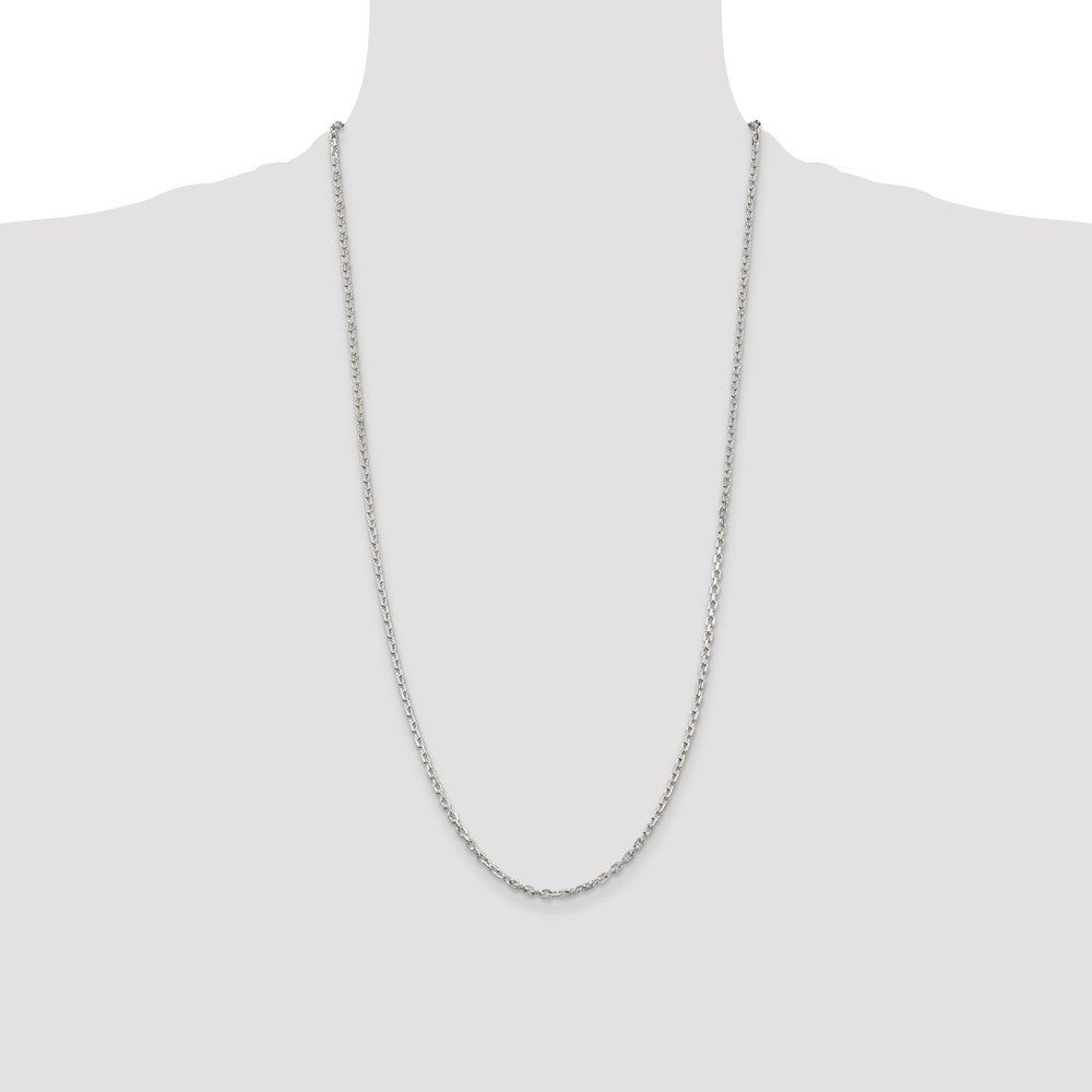 Buy Stylish 2.75mm Sterling Silver Beveled Oval Link Chain - Affordable Price!