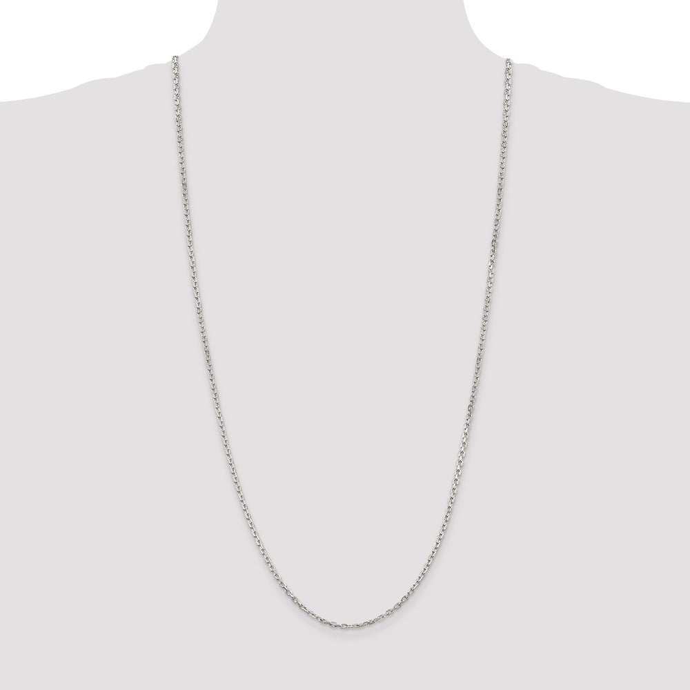 Buy Stylish Sterling Silver 2.75mm Beveled Oval Link Cable Chain - Affordable Price!