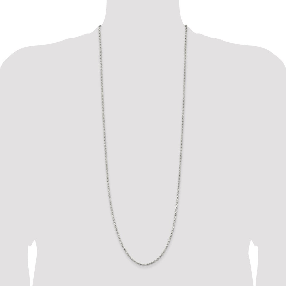 Buy Stylish 2.75mm Sterling Silver Beveled Oval Link Chain - Luxury Value!