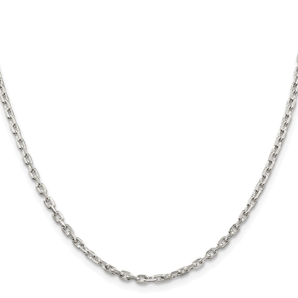 Buy Stylish Rhodium-Plated Sterling Silver 2.75mm Oval Cable Chain - Affordable Luxury