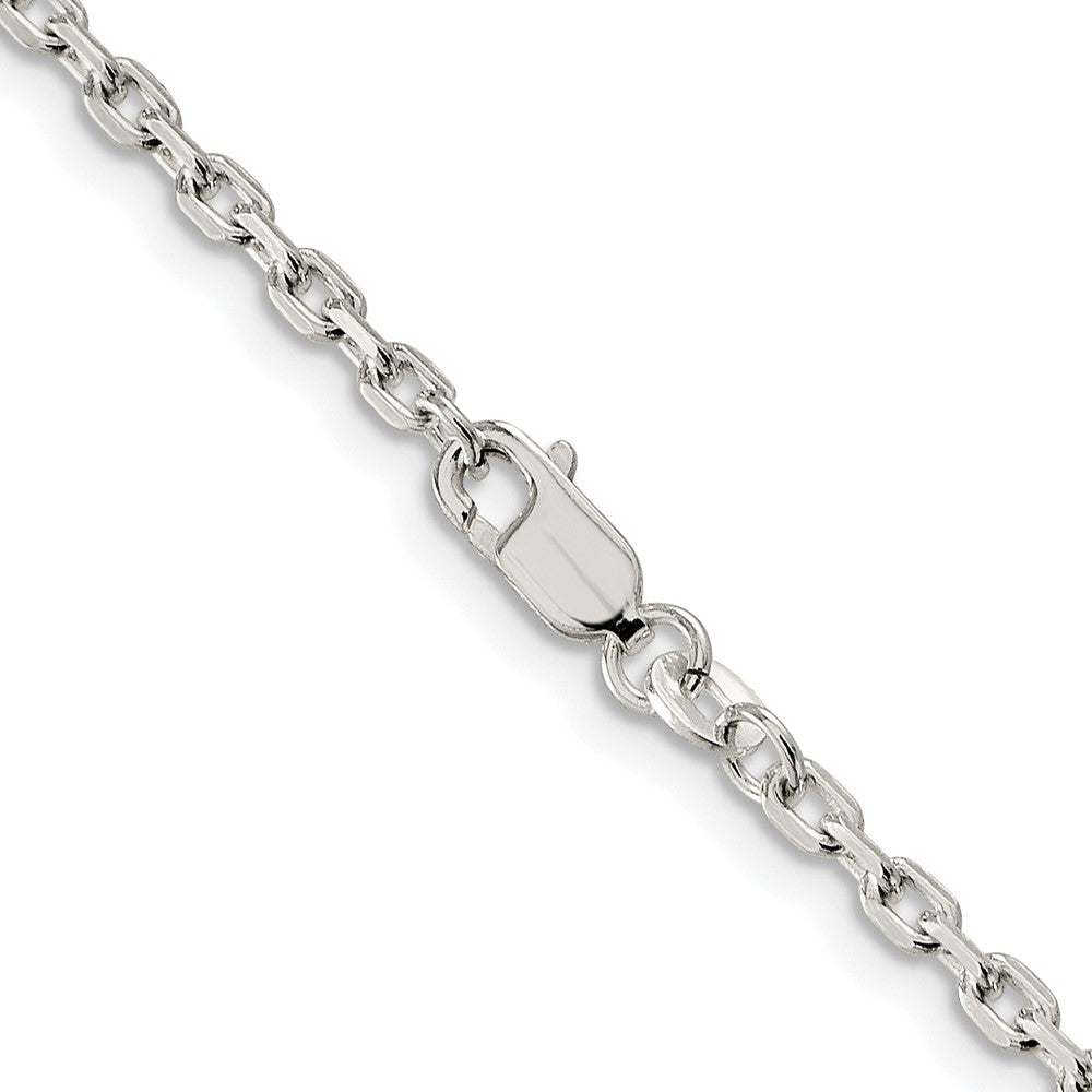 Buy Stylish Rhodium-Plated Sterling Silver 2.75mm Oval Cable Chain - Affordable Luxury