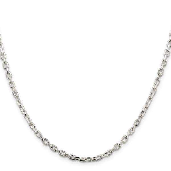 Sterling Silver 3.25mm Beveled Oval Link Cable Chain - Style GR1-1031476