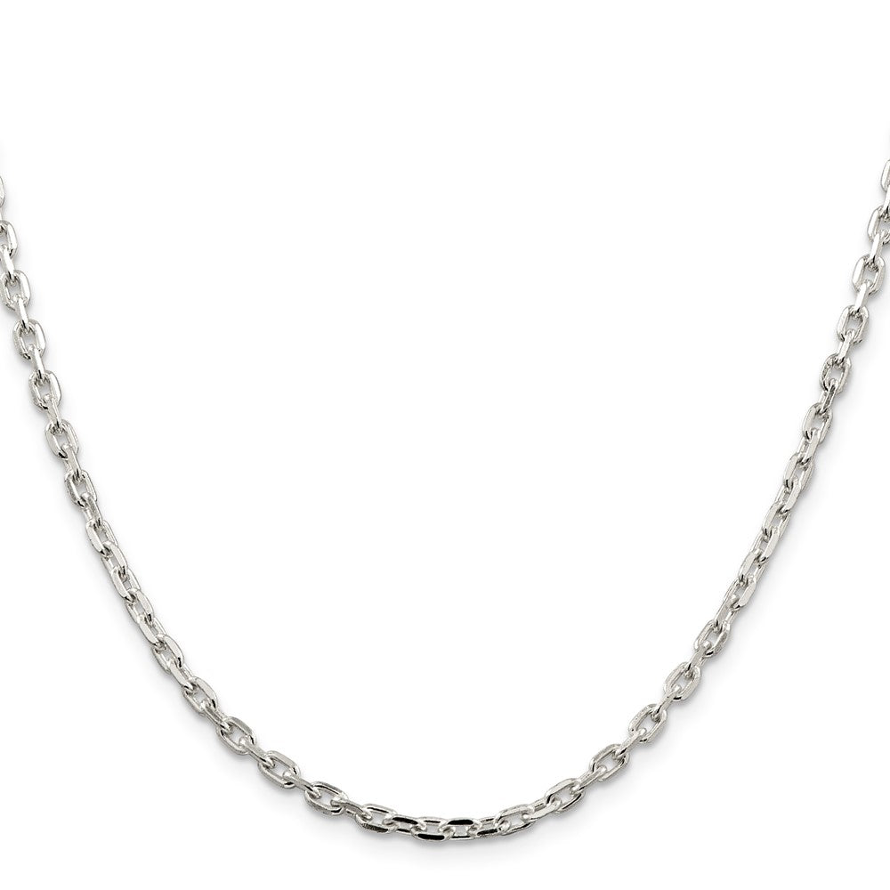 Exclusive 3.25mm Sterling Silver Beveled Oval Link Cable Chain - Stylish Value