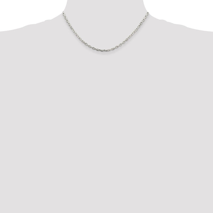Buy Stylish Sterling Silver 3.25mm Beveled Oval Link Cable Chain - Affordable Value!-4