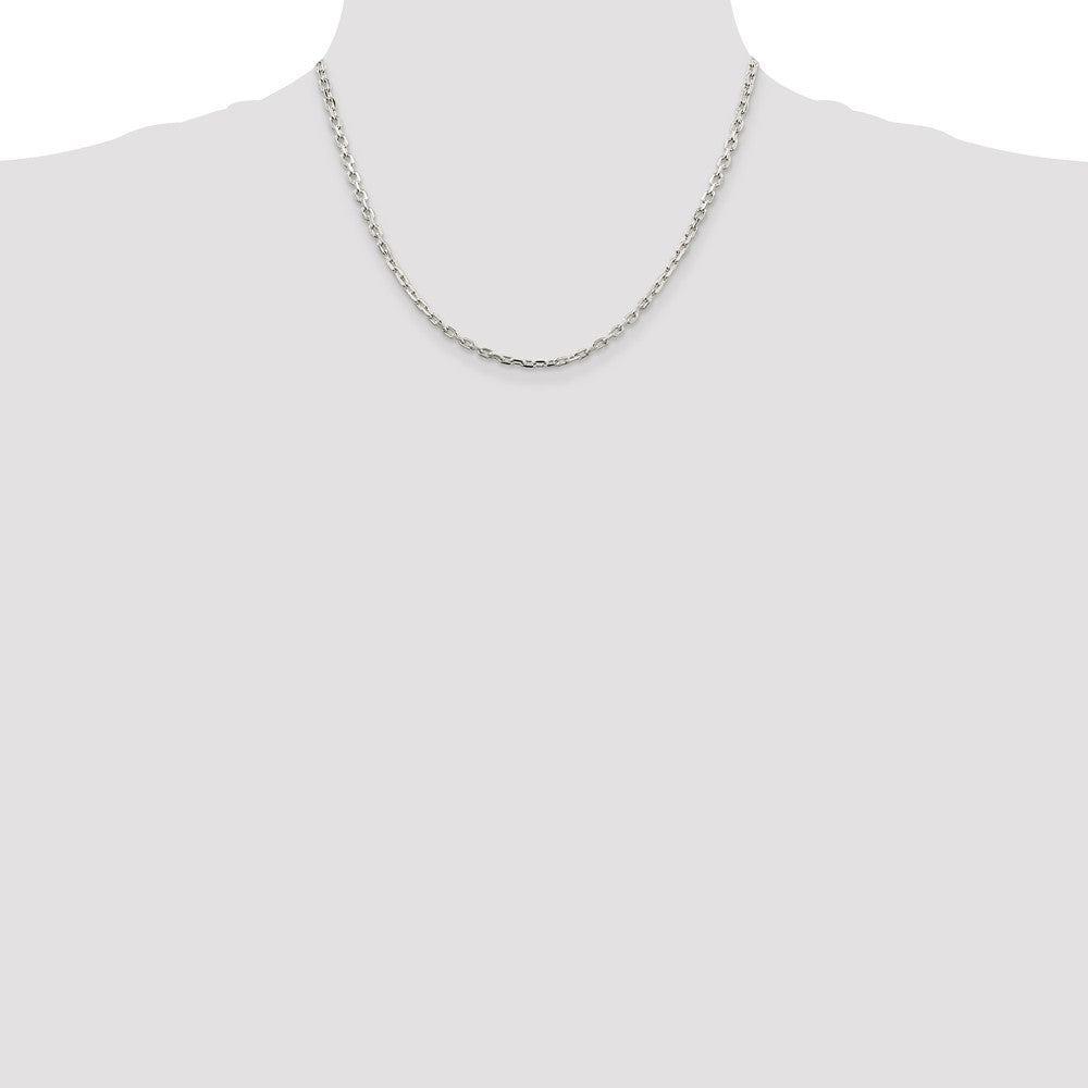 Buy Stylish 3.25mm Beveled Oval Link Sterling Silver Chain at Discounted Price