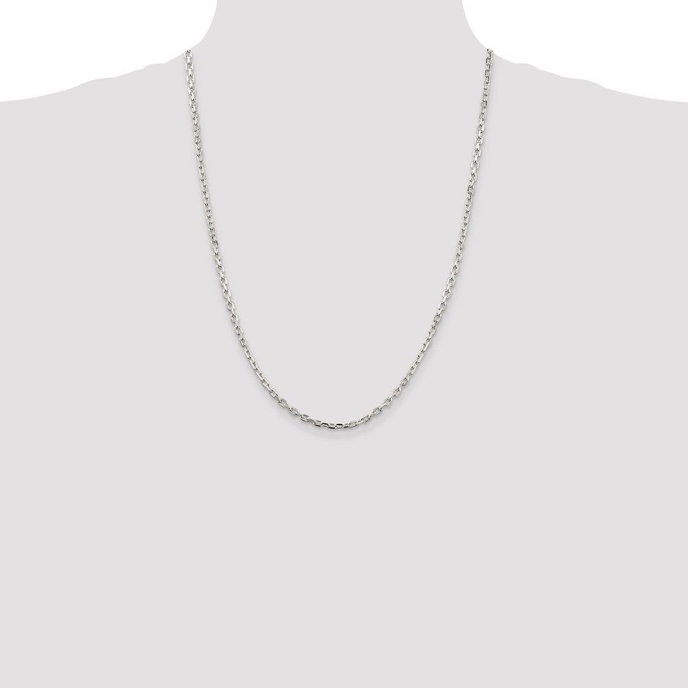 Buy Stylish 3.25mm Sterling Silver Beveled Oval Link Cable Chain - Value Deal!