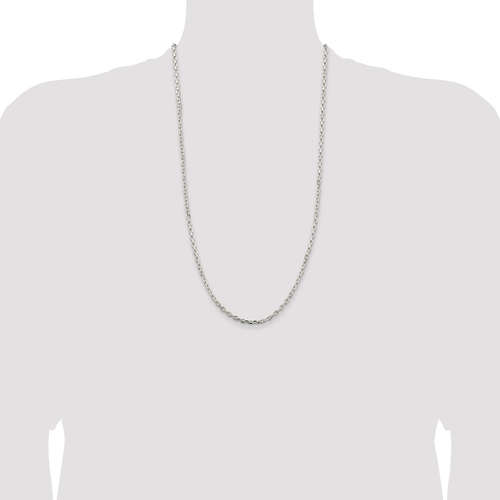 Buy Stylish 3.25mm Sterling Silver Beveled Oval Link Chain - Affordable Quality