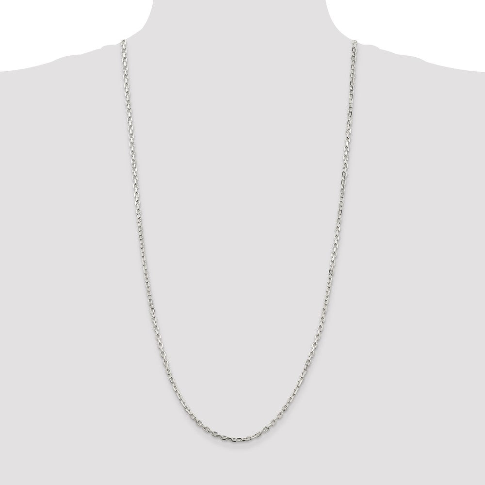 Buy Exclusive Sterling Silver 3.25mm Beveled Oval Link Cable Chain - Stylish Value!