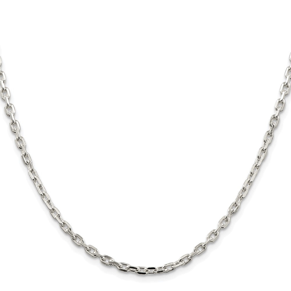 High-quality Rhodium-Plated Sterling Silver 3.25mm Oval Cable Chain - Stylish Value