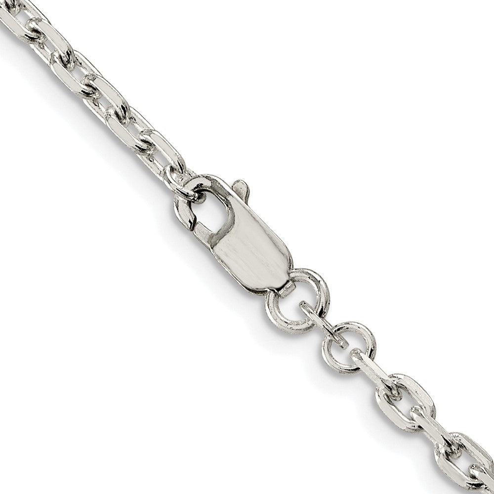 High-quality Rhodium-Plated Sterling Silver 3.25mm Oval Cable Chain - Stylish Value