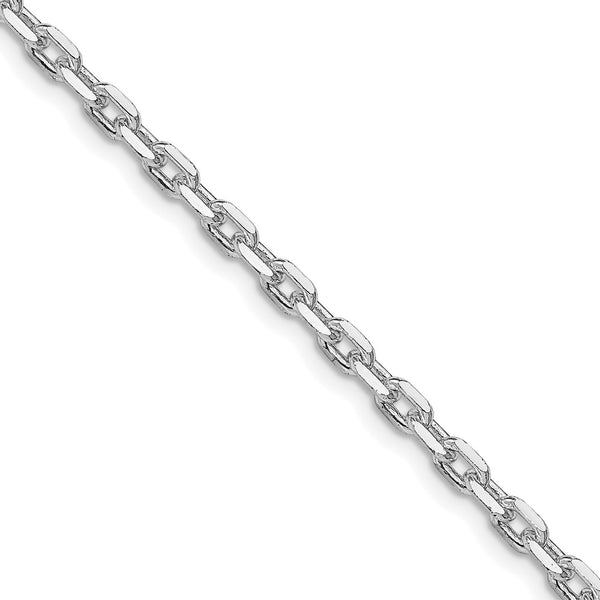 Rhodium-Plated Sterling Silver 3.25mm Beveled Oval Chain - Style GR1-1031547