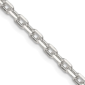 High-quality Sterling Silver 3.25mm Beveled Oval Link Chain - Stylish Value!