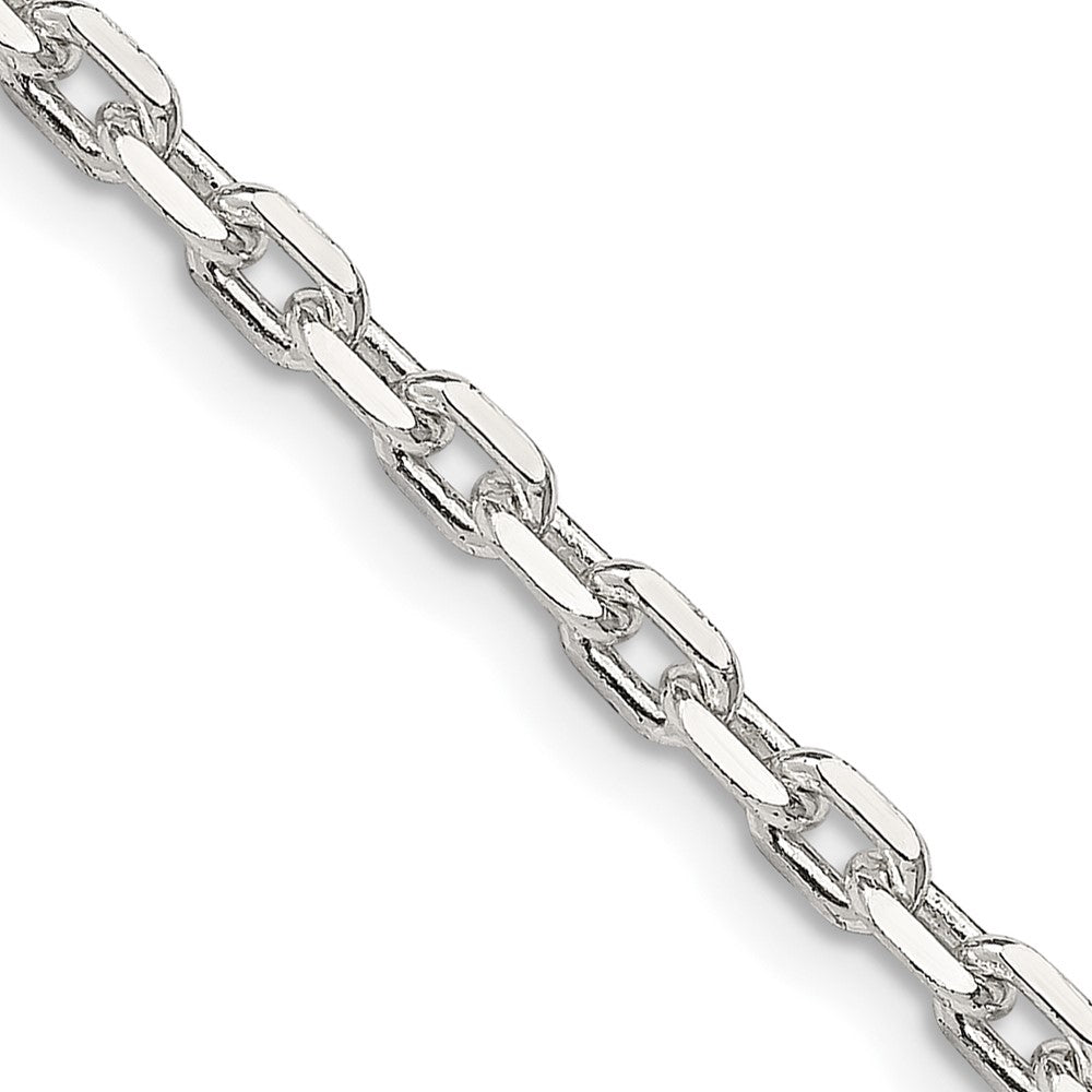 Exclusive 3.25mm Sterling Silver Beveled Oval Link Cable Chain - Stylish Value