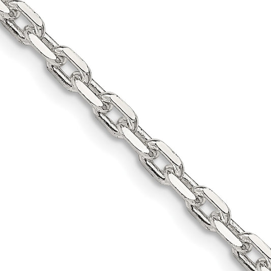 Exclusive 3.25mm Sterling Silver Beveled Oval Link Cable Chain - Stylish Value