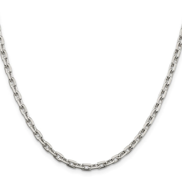 3.95mm Beveled Oval Link Cable Chain in Sterling Silver - Style GR1-1031566