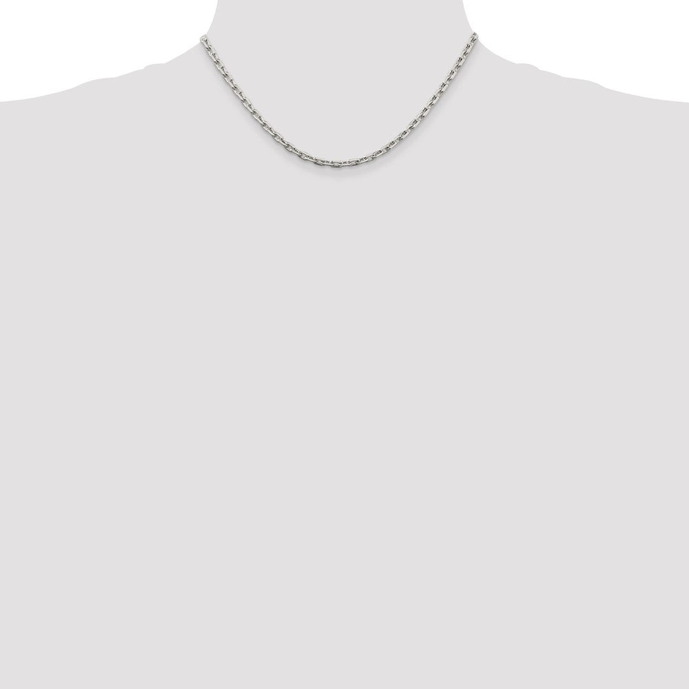Buy Stylish 3.95mm Sterling Silver Beveled Oval Link Cable Chain