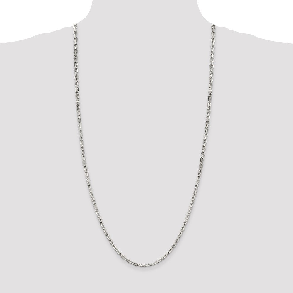 Buy Stylish 3.95mm Beveled Oval Link Sterling Silver Chain - High Quality