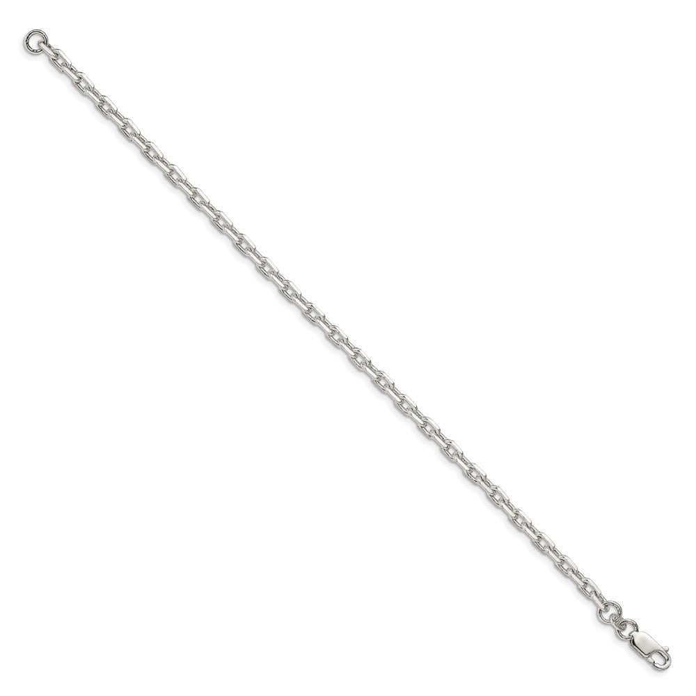 Exclusive Sterling Silver 3.95mm Beveled Oval Link Cable Chain - Stylish Value