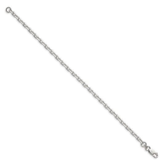 Exclusive Sterling Silver 3.95mm Beveled Oval Link Cable Chain - Stylish Value