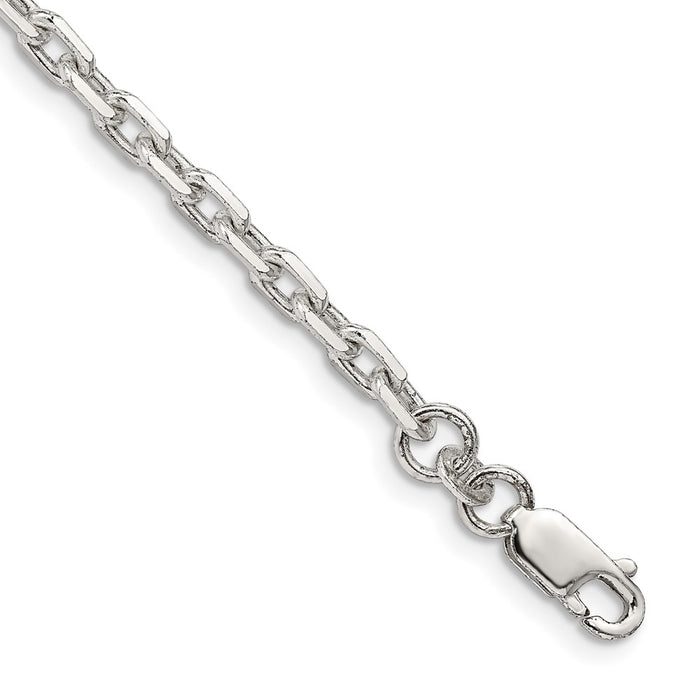 Exclusive Sterling Silver 3.95mm Beveled Oval Link Cable Chain - Stylish Value-1