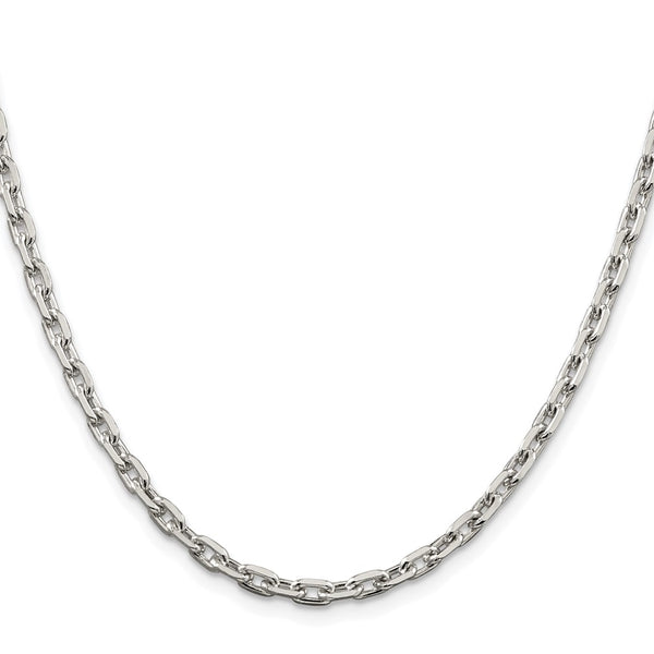 Rhodium-Plated Sterling Silver 3.95mm Cable Chain - Style GR1-1031605
