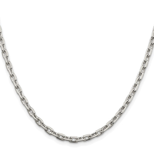 High-Quality Rhodium-Plated Sterling Silver 3.95mm Cable Chain | Stylish Value