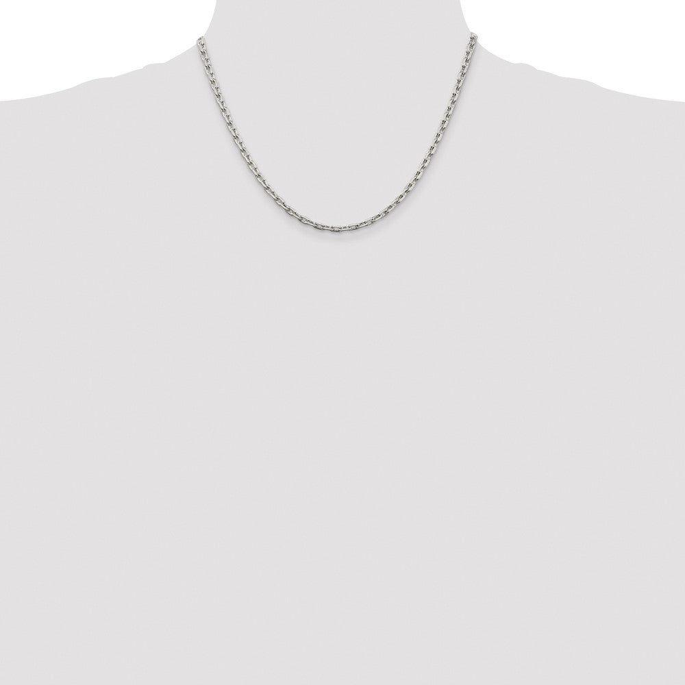 High-Quality Rhodium-Plated Sterling Silver 3.95mm Cable Chain | Stylish Value