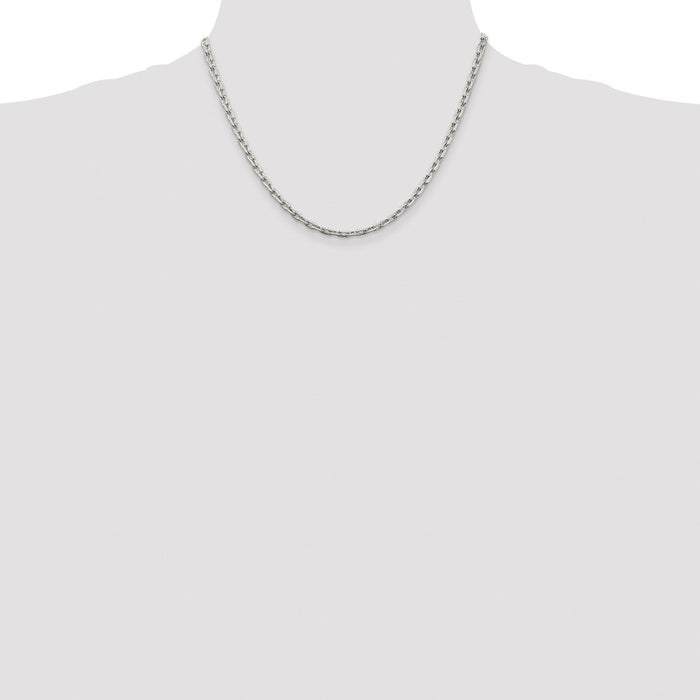 High-Quality Rhodium-Plated Sterling Silver 3.95mm Cable Chain | Stylish Value-4