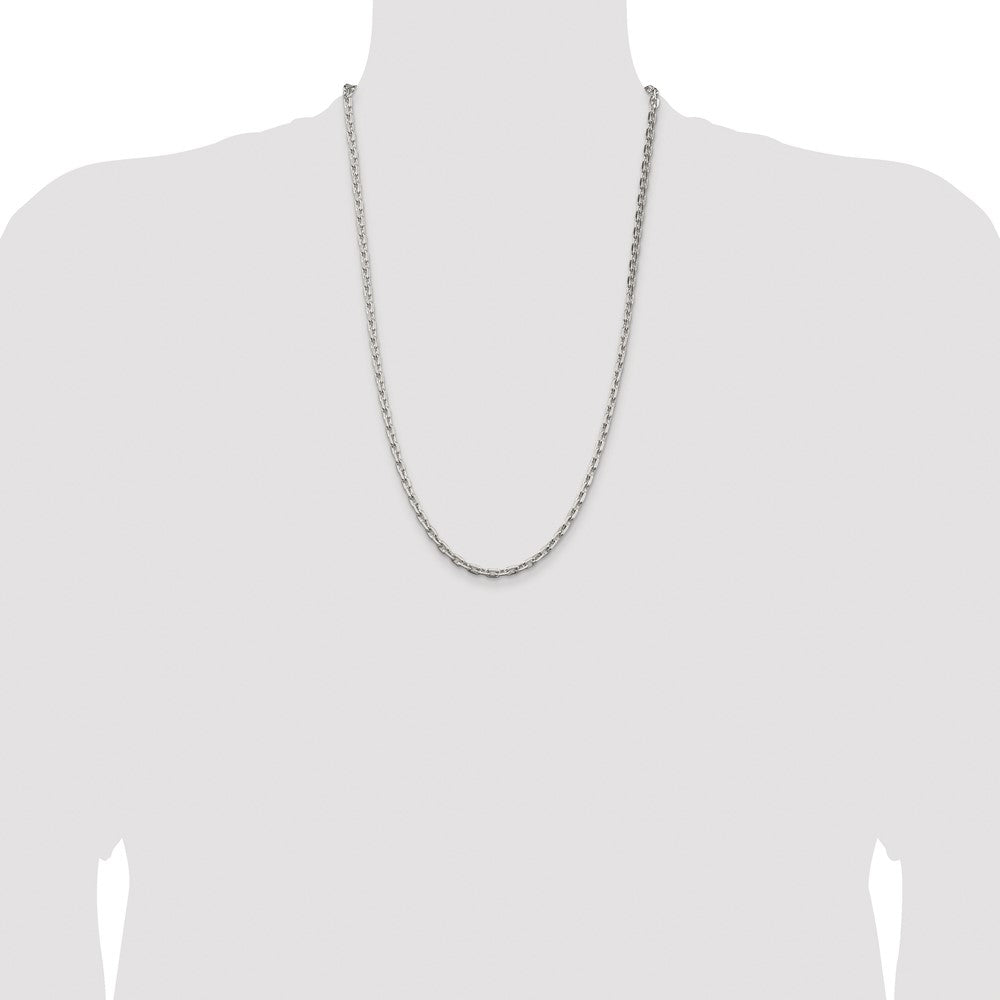 Buy Stylish Rhodium-Plated Sterling Silver 3.95mm Cable Chain - Luxury Value