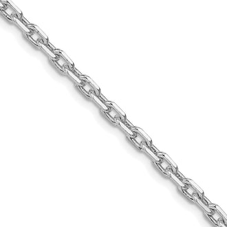 Buy Stylish Rhodium-Plated Sterling Silver 3.95mm Beveled Oval Chain