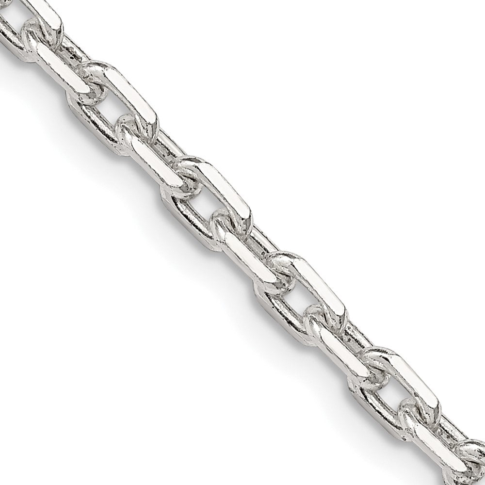 High-Quality 3.95mm Beveled Oval Link Cable Chain in Sterling Silver - Stylish Value!