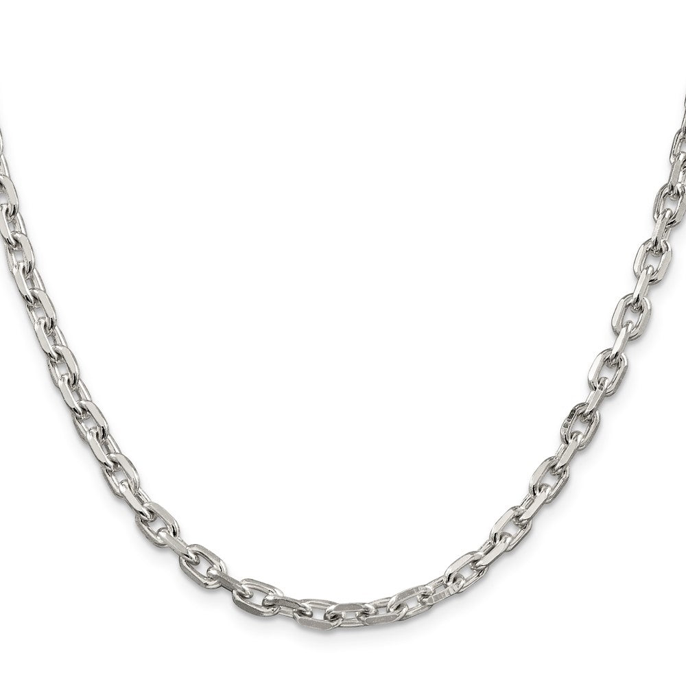 Exclusive 4.9mm Sterling Silver Beveled Oval Link Chain - Affordable Luxury