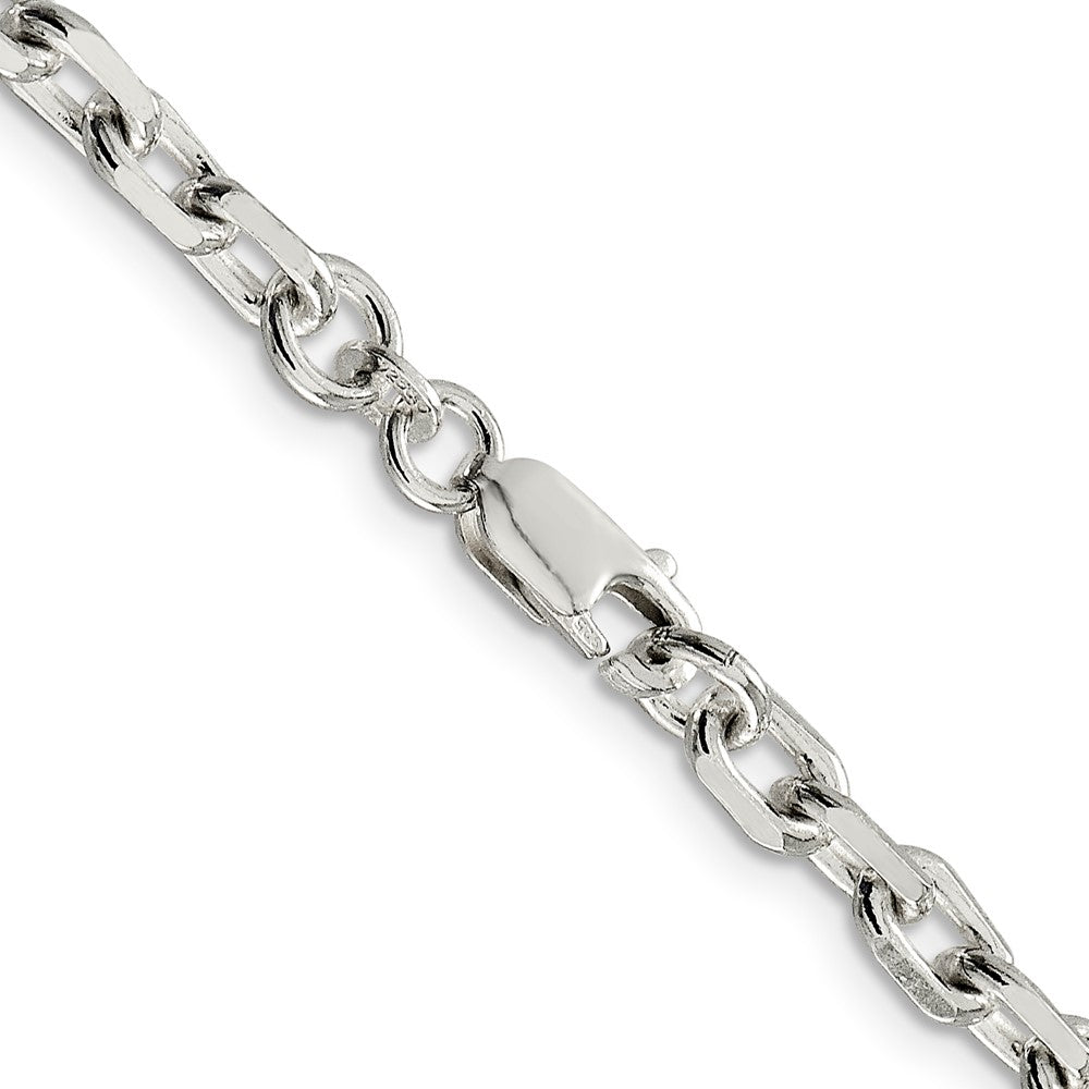 Buy Exclusive 4.9mm Beveled Oval Link Cable Chain in Sterling Silver - Stylish Value!