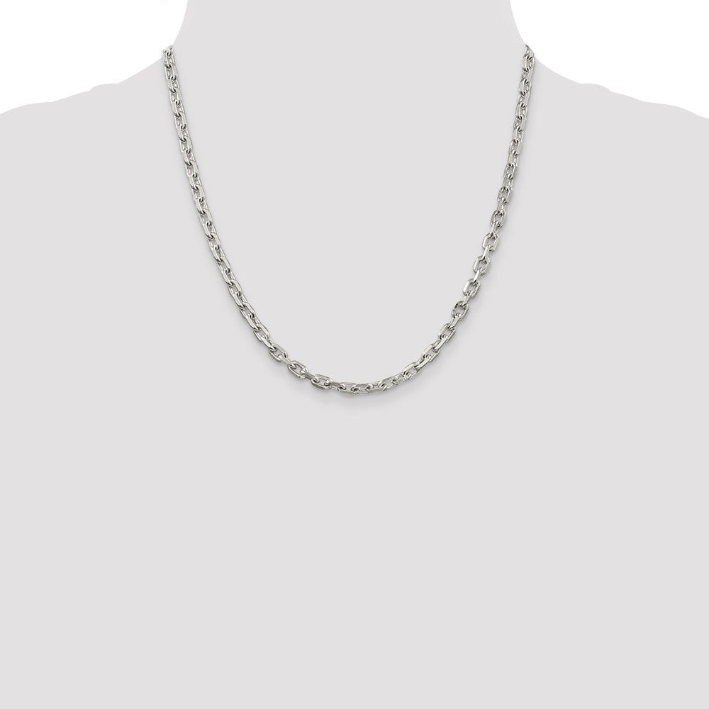 Exclusive 4.9mm Sterling Silver Beveled Oval Link Chain - Affordable Luxury