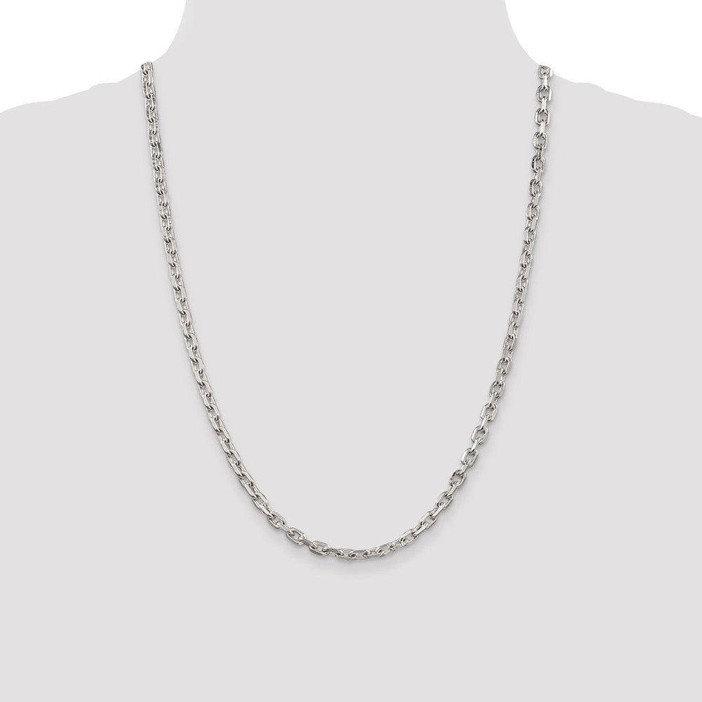 Buy Stylish 4.9mm Sterling Silver Beveled Oval Link Chain - Affordable Luxury