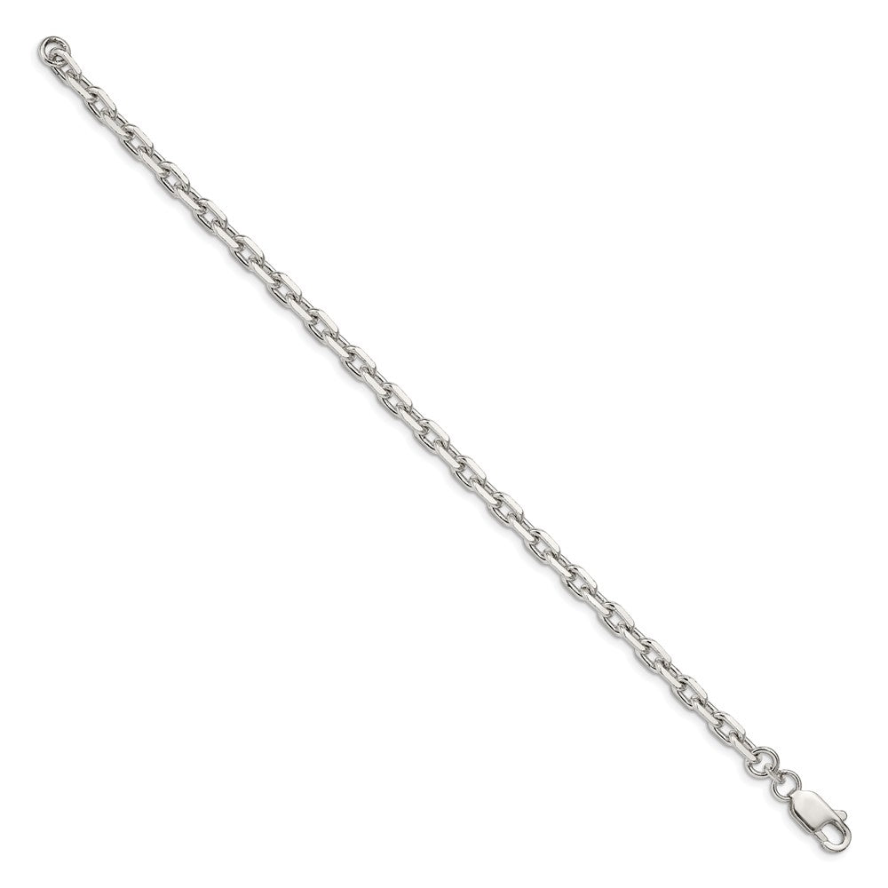 Exclusive Sterling Silver 4.9mm Beveled Oval Link Cable Chain - Stylish Value!