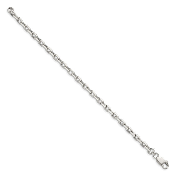 Sterling Silver 4.9mm Beveled Oval Link Cable Chain