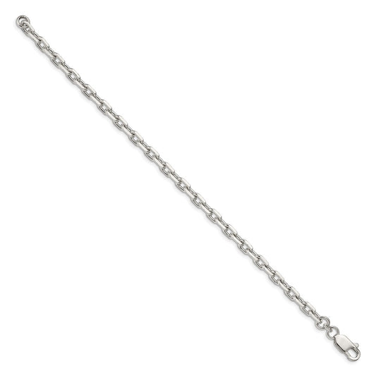Exclusive Sterling Silver 4.9mm Beveled Oval Link Cable Chain - Stylish Value!