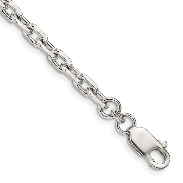 Sterling Silver 4.9mm Beveled Oval Link Cable Chain