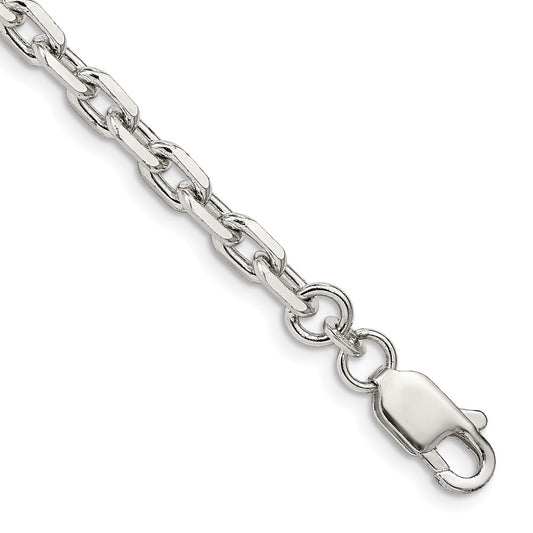 Exclusive Sterling Silver 4.9mm Beveled Oval Link Cable Chain - Stylish Value!