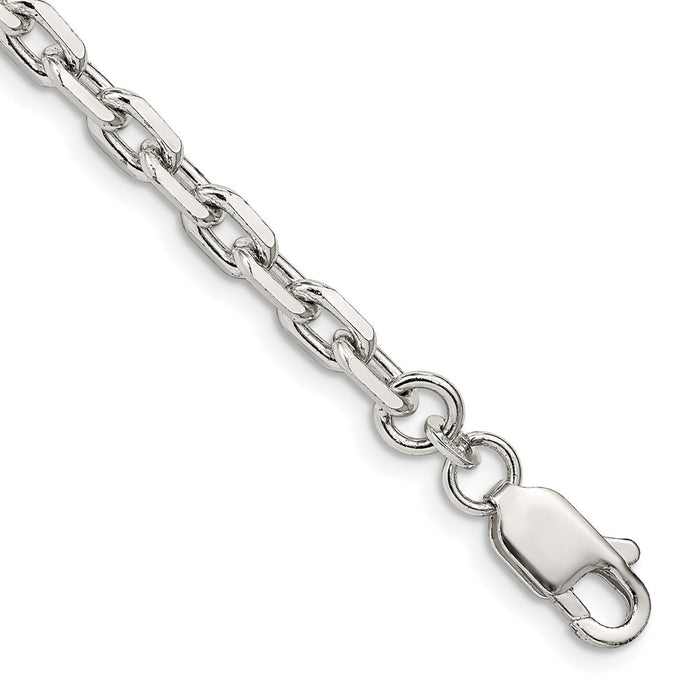 Exclusive Sterling Silver 4.9mm Beveled Oval Link Cable Chain - Stylish Value!-1