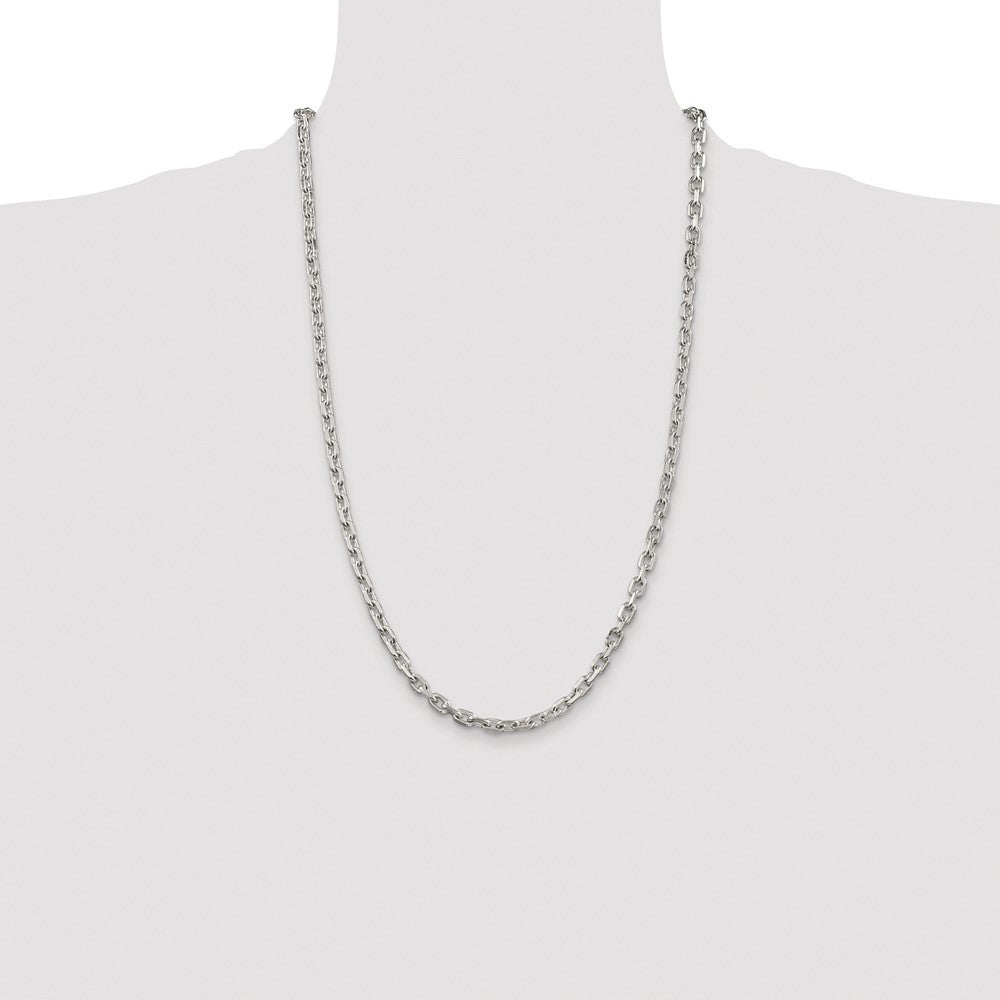 High-Quality Rhodium-Plated Sterling Silver 4.9mm Chain - Stylish Value!